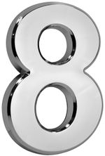 House number MagicHome "8", with adhesive tape, silver, descriptive, 70x100 mm, ABS