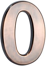 House number MagicHome "0", with adhesive tape, bronze, descriptive, 70x100 mm, ABS