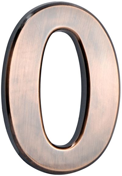 House Number MagicHome "0", with adhesive tape, bronze, 70x100 mm, ABS