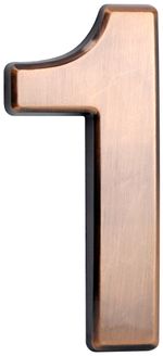House number MagicHome "1", with adhesive tape, bronze, descriptive, 45x100 mm, ABS
