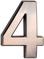 House number MagicHome "4", with adhesive tape, bronze, descriptive, 70x100 mm, ABS