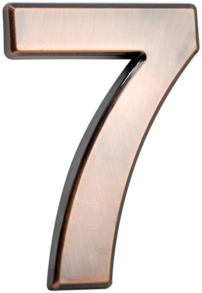 House Number MagicHome "7", with adhesive tape, bronze, 70x100 mm, ABS