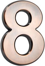 House number MagicHome "8", with adhesive tape, bronze, descriptive, 70x100 mm, ABS