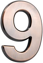 House number MagicHome "9", with adhesive tape, bronze, descriptive, 70x100 mm, ABS