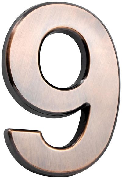 Házszám MagicHome "9", öntapadós, bronz, jelölő, 70x100 mm, ABS