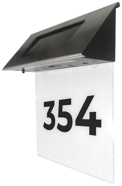 Číslo na dom MagicHome, solárne, svetelné, popisná tabuľka na dom so svetlom, 18,5x5x19 cm