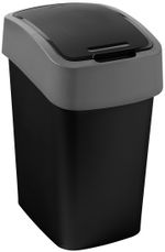 Szemetes Curver® PACIFIC FLIP BIN, 9 literes, 23.5x18.9x35 cm, fekete/szürke