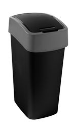 Trash bin Curver® PACIFIC FLIP BIN 25L, black/gray, for waste