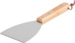 Fordítólapát Strend Pro Grill, kaparóval, bambusz nyél, 26x10x1,8 cm, élelmiszeripari spatula