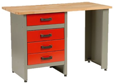 Table 4 Z, work, steel sheet, 4x drawer, 1215 x 615 x 800 mm