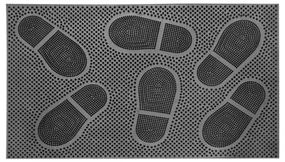 Rohožka MagicHome RBR 117, pred dvere, Footprints, 58x36,5 cm, guma