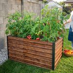 Raised garden bed Strend Pro Garden, 200x100x77 cm, 3D wood design, metal