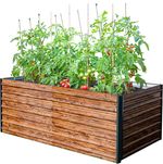 Raised garden bed Strend Pro Garden, 200x100x77 cm, 3D wood design, metal