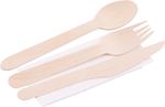 Cutlery MagicHome Woodline ECO, knife, fork, spoon, napkin, 100% Natural
