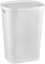 Kôš Curver® INFINITY DOTS 60L, biely, 35x44x60 cm, na bielizeň, prádlo
