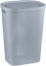 Laundry Basket Curver® INFINITY DOTS, 60 L, grey, with lid, 35x44x60 cm
