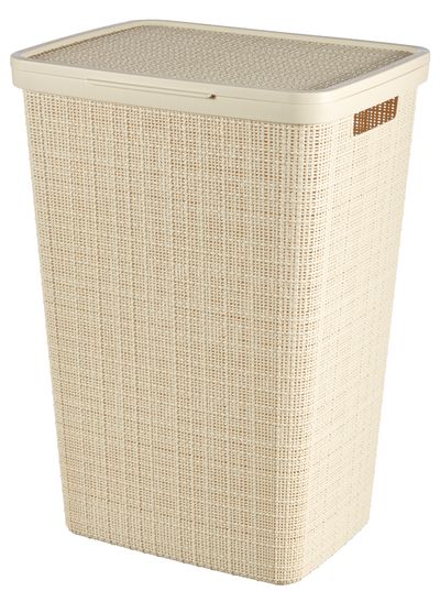 Laundry basket Curver® JUTE, 58L, beige, 34x43x60 cm