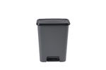 Szemetes Curver® COMPATTA BIN, 50 literes, 29.4x49.6x62 cm, fekete/szürke, pedállal