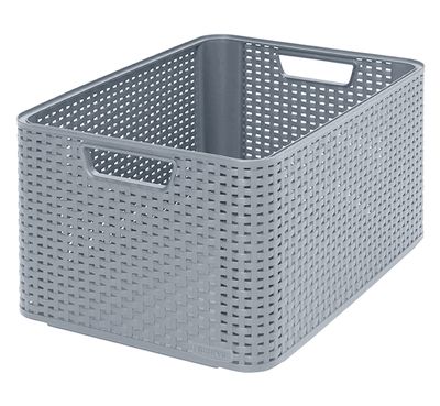 Basket Curver® STYLE L, grey, 32,6x43,6x23 cm