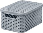 Košík s vekom Curver® STYLE S, sivý, s vekom, 19.8x29.1x14.2 cm