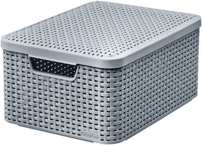 Basket Curver® STYLE M, grey, 29,3x39,3x18,7 cm, with lid