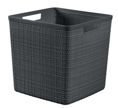 Basket Curver® JUTE CUBE, 17L, dark grey, 28x28x27 cm
