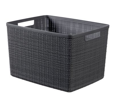 Basket Curver® JUTE L, 20L, dark grey, 28x36x23 cm
