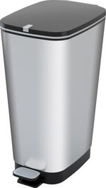 Szemetes KIS Chic Bin Steel Effect L, 50 literes, 44,5x29x60,5 cm, pedállal