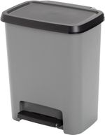 Bin KIS Compatta, 25 L, black/grey, 28x38x43 cm, for waste, with pedal