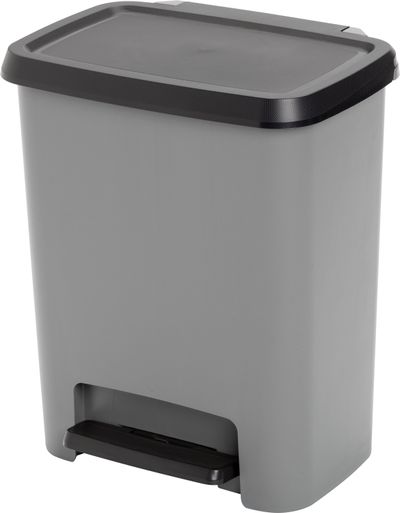 Trash bin KIS Compatta, 25L, black/grey, 28x38x43 cm