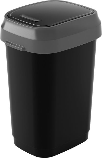 Kosár KIS Dual Swing S, 10 literes, fekete, 25x19x32 cm, hulladékhoz