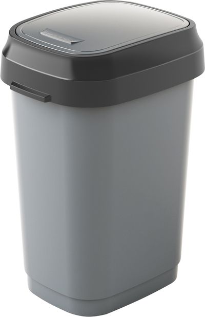 Trash binKIS Dual Swing S, 10L, grey, 25x19x32 cm