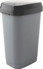 Szemetes KIS Dual Swing L, 50 literes, szürke, 42x30,5x61 cm