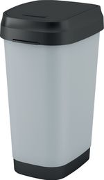Kosár KIS Dual Swing Style L Steel, 50 literes, szürke, 42x30,5x60 cm, hulladékhoz