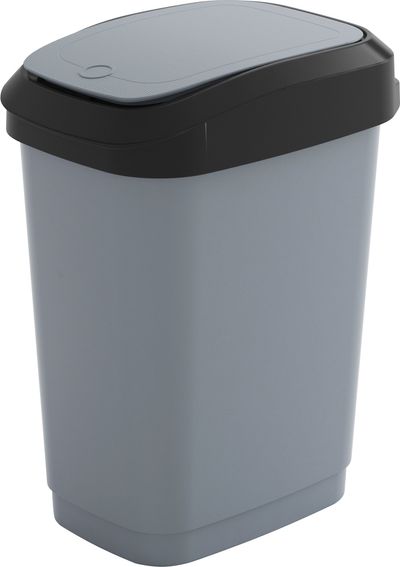 Trash bin KIS Dual Touch M, 25L, light grey, 37x26x47 cm