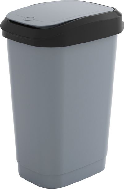 Trash bin KIS Dual Touch L, 50L, light grey, 42x31x60 cm