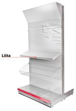 Price tag rail Racks H29, 1250 mm, transparent *L*, grey