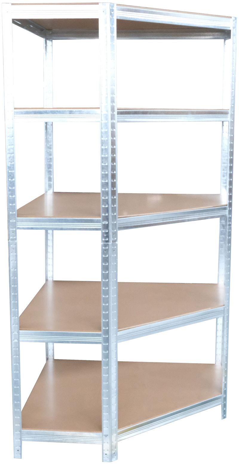 Regaly Amazon Regál Racks RAT80, do kúta, rohový, kovový, MDF, 5 políc, 180x90x40 cm ...