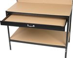 Stôl Racks DWB60, pracovný, do dielne, 1x zásuvka, 120x60x150 cm, max. 230 kg
