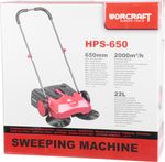 Zametací stroj Worcraft HPS-650, mechanická metla, s objemom 22 lit.