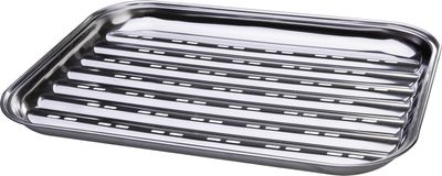 Tál MagicHome, grillezéshez, téglalap alakú, perforált, rozsdamentes acél tálca, 24,3x34,3x2,4 cm