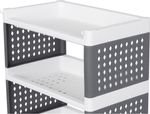 Polc MagicHome Rolly, műanyag, 4 polcos, 49x29x75,5 cm, görgőkön