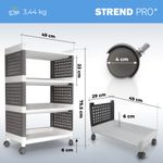 Polc MagicHome Rolly, műanyag, 4 polcos, 49x29x75,5 cm, kerekeken