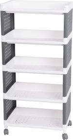 Polc MagicHome Rolly, műanyag, 5 polcos, 49x29x97 cm, görgős
