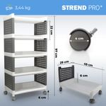 Shelf MagicHome Rolly, plastic, 5 shelves, 49x29x97 cm, with castors