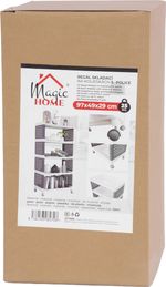 Polc MagicHome Rolly, műanyag, 5 polcos, 49x29x97 cm, görgős