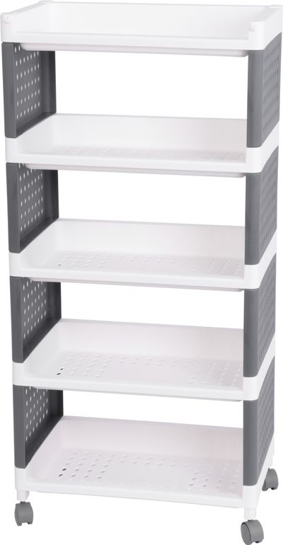 Polc MagicHome Rolly, műanyag, 5 polcos, 49x29x97 cm, kerekeken