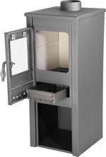 Kályha Thalia Uno Glass Lite, szürke, 3,9 kW