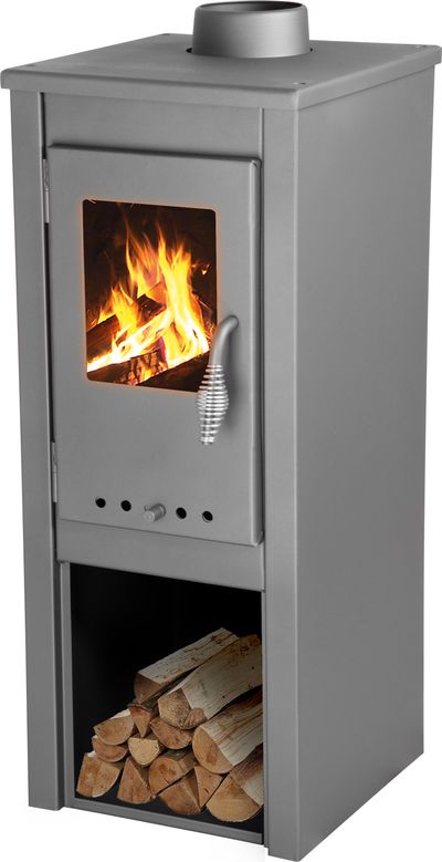 Kályha Thalia Uno Glass Lite, szürke, 3,9 kW