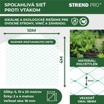 Net Strend Pro, 4x10 m, mesh 18 mm, anti-bird, PE
